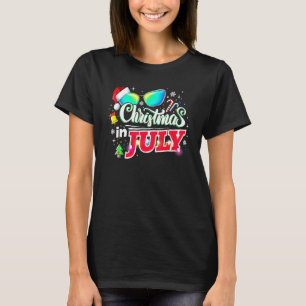 Camiseta Navidades De Verano De Gafas De Sombrero Santa En 