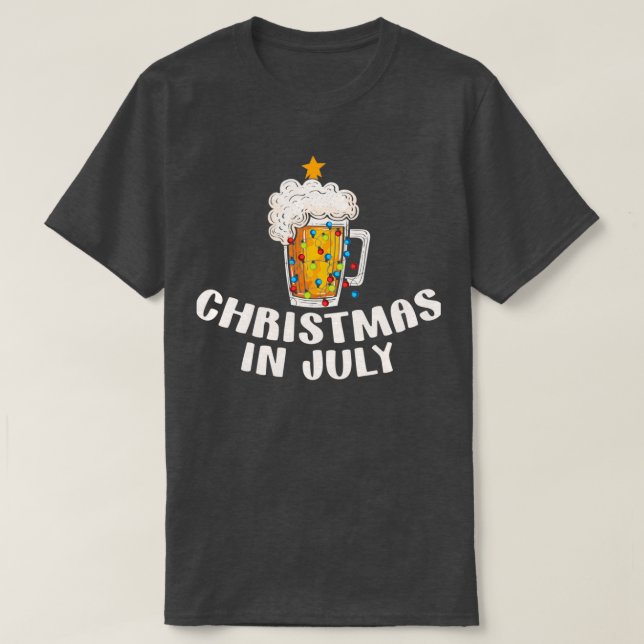 Camiseta Navidades De Verano De Los Árboles De Cerveza En J (Diseño del anverso)