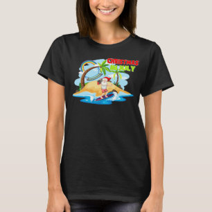Camiseta Navidades De Verano De Santa Claus Beach Island En