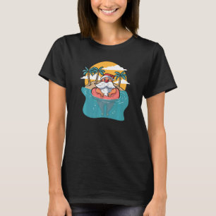 Camiseta Navidades De Verano De Santa Claus En Hawái En Jul