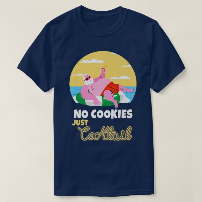 Camiseta Navidades De Verano De Santa En Julio Noche Cockta (Diseño del anverso)