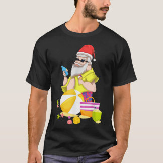Camiseta Navidades de verano de Santa Hawái, una playa trop
