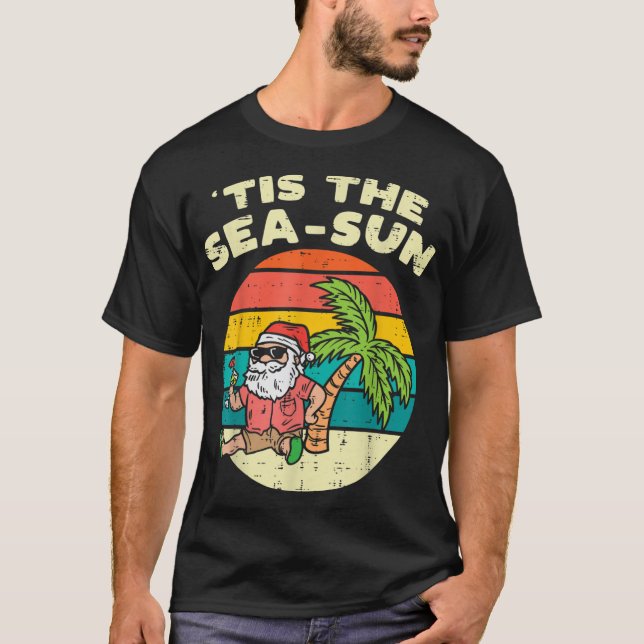 Camiseta Navidades De Verano Del Sea Sun Santa Beach En Ju (Anverso)