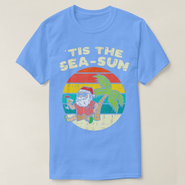 Camiseta Navidades De Verano Del Sea Sun Santa Beach En Ju (Diseño del anverso)