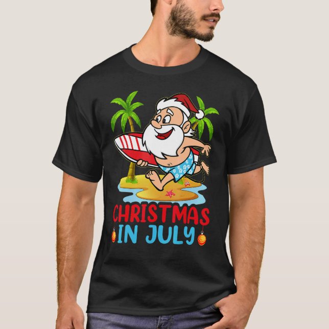 Camiseta Navidades De Verano En Julio De Vacaciones De Surf (Anverso)