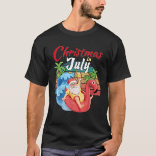 Camiseta Navidades de verano en julio en Santa en la playa 