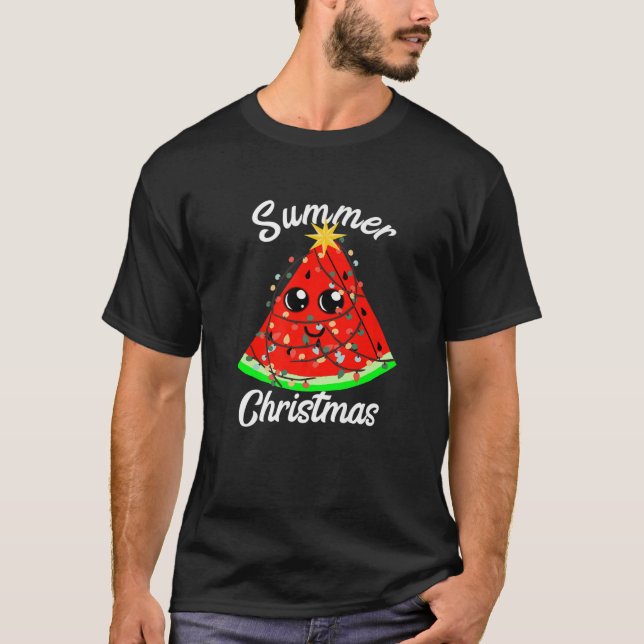 Camiseta Navidades De Verano En Julio Tro De Árbol De Fruta (Anverso)