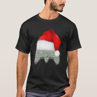 Camiseta Navidades de videojuegos Controlador Santa Hat Gam