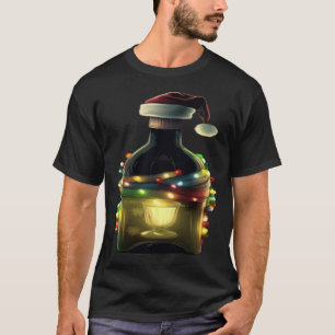 Camiseta Navidades de vino Botella de vino Santa Hat Xmas B