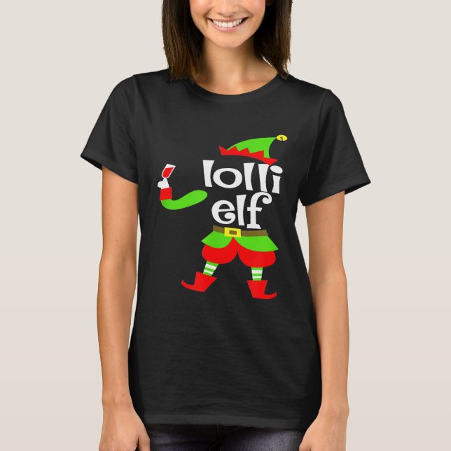Camiseta Navidades de vino de Lolli Elf navidad abuela fili (Anverso)