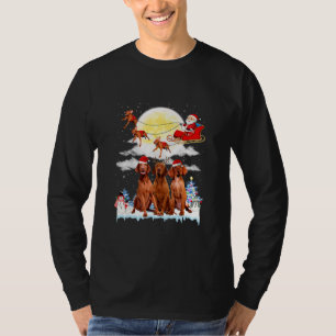 Camiseta Navidades de Vizsla Dog Santa Sleigh