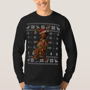 Camiseta Navidades de Vizsla encienden a perro de reno Sant