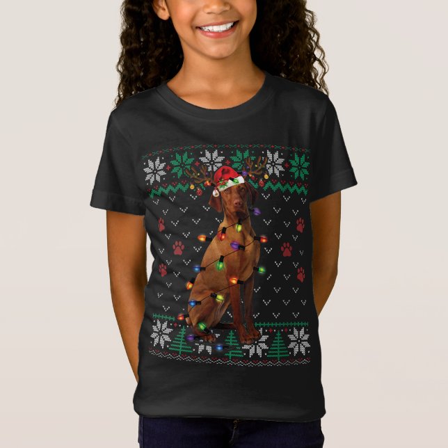 Camiseta Navidades de Vizsla Ensuertes Graciosos Perros De  (Anverso)