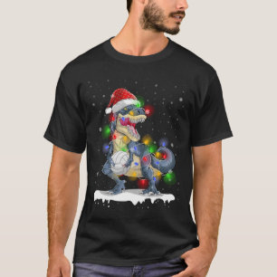 Camiseta Navidades de voleibol de dinosaurios Pajama X-Mas