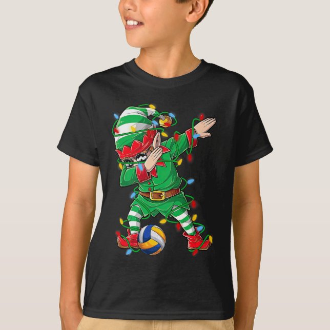 Camiseta Navidades De Voleibol De Elf Dabbing Dab Xma (Anverso)