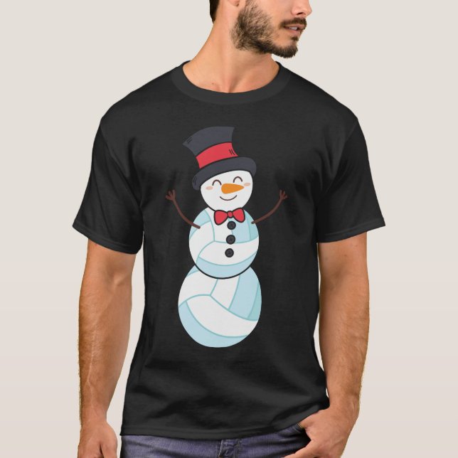 Camiseta navidades de voleibol de nieve divertidos (Anverso)