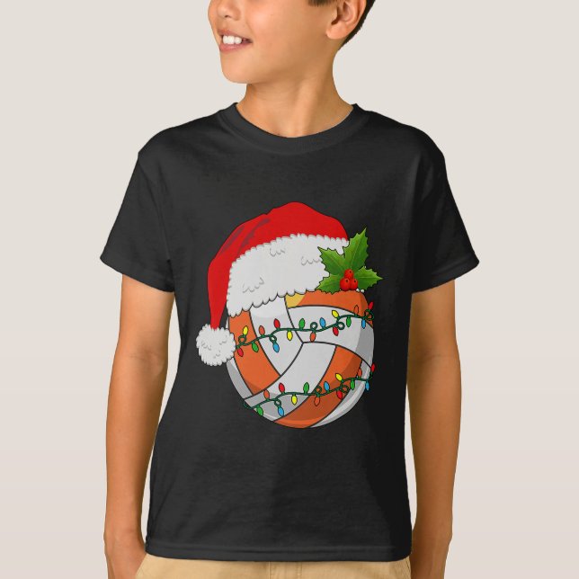 Camiseta Navidades de voleibol femenino Santa Hat (Anverso)