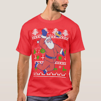 Camiseta Navidades de voleibol Santa Claus Ugly
