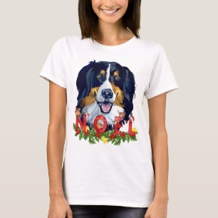 Camiseta Navidades de Watercolor Bernese Mountain Dog