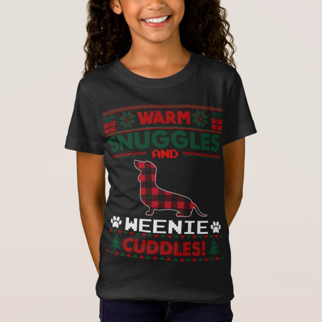 Camiseta Navidades de Weenie Pajama Weiner Navidades feos S (Anverso)