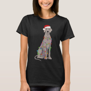 Camiseta Navidades de Weimaraner alumbran a amante del perr