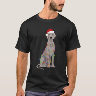 Camiseta Navidades de Weimaraner alumbran a amante del perr