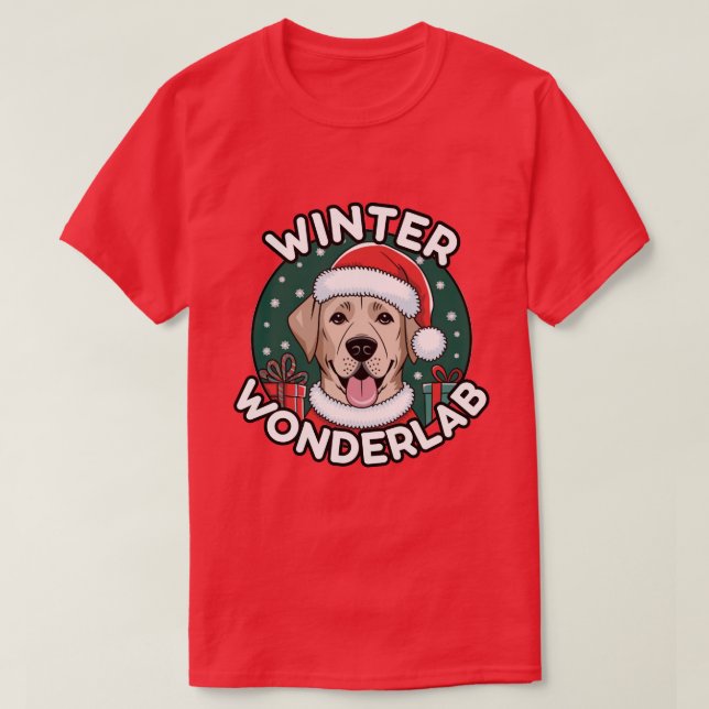 Camiseta Navidades de Winter Wonderlab Labrador (Diseño del anverso)