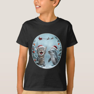 Camiseta Navidades de Winter Wonderland Gato delfín Selfie