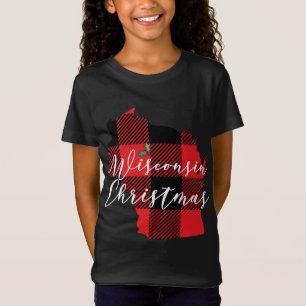 Camiseta Navidades de Wisconsin Vacaciones estatales en búf