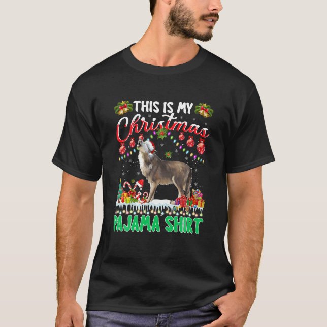 Camiseta Navidades De Wolf En Estos Son Mis Navidades Pajam (Anverso)