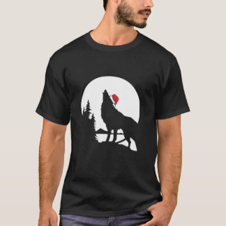 Camiseta Navidades de Wolf Santa Hat Pajama Guay Moon