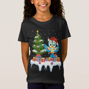 Camiseta Navidades de Xmas Light Tree Santa Hat Bluebird