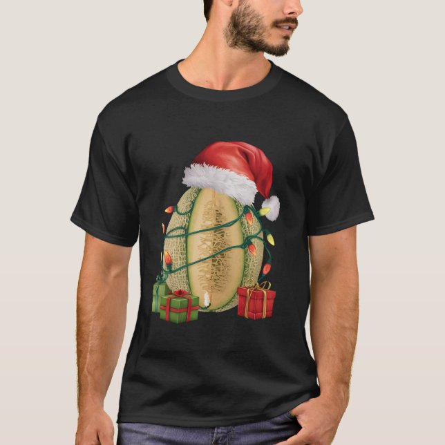 Camiseta Navidades de Xmas Lighting Santa Hat Cantaloupe (Anverso)