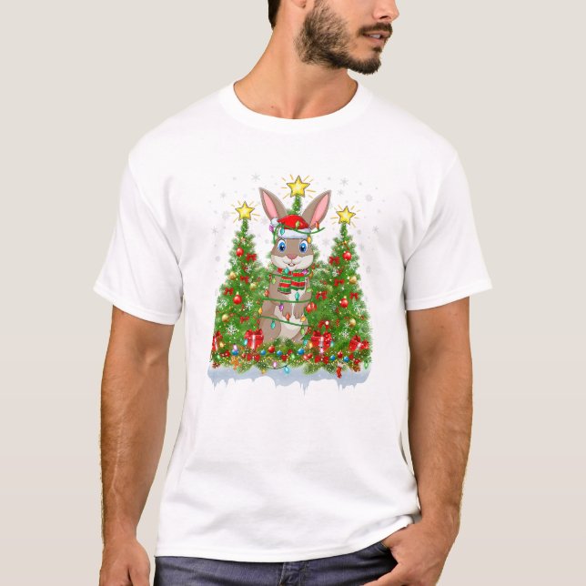 Camiseta Navidades de Xmas Lights Santa Hare (Anverso)