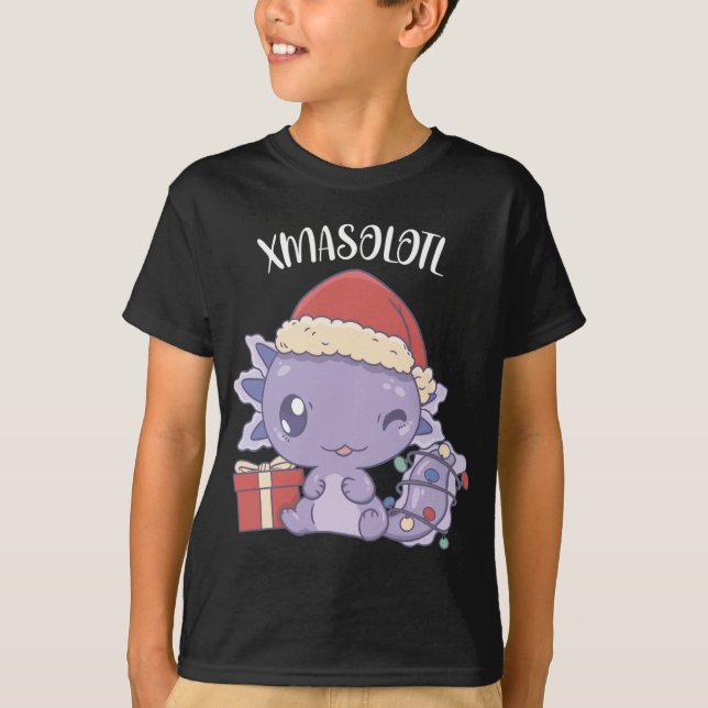Camiseta Navidades de Xmasolotl Cute Axolotl (Anverso)