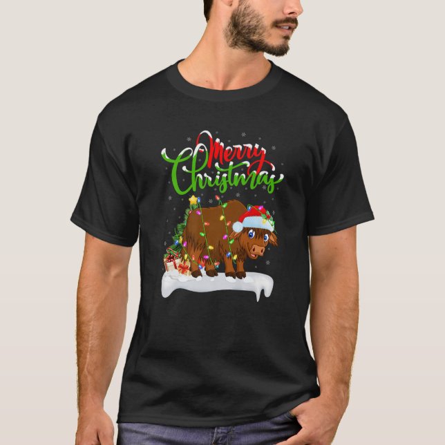 Camiseta Navidades de Yak en Yak que alumbran a animales in (Anverso)