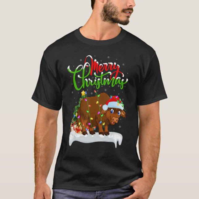 Camiseta Navidades de Yak Xmas Decoraciones de Santa Yak (Anverso)