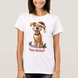 Camiseta Navidades de Yappy Dog Santa Hat T-Shirt
