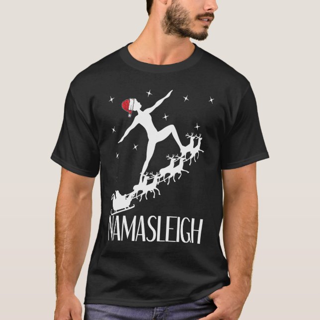 Camiseta Navidades de yoga de Namasleigh Avance de entrenam (Anverso)