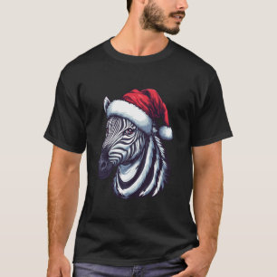 Camiseta Navidades de Zebra Santa Hat divertidos Xmas Zebra