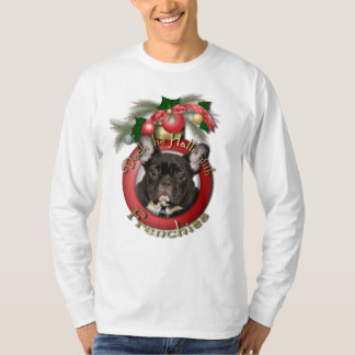 Camiseta Navidades - Deck the Halls - Frenchies - Verde azu