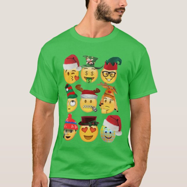 Camiseta navidades decoración de emoji santa diseño diverti (Anverso)