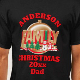 Camiseta Navidades decorados nombre de familia editable