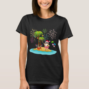 Camiseta Navidades decorados Palm Tree Tropical Xmas Coconu