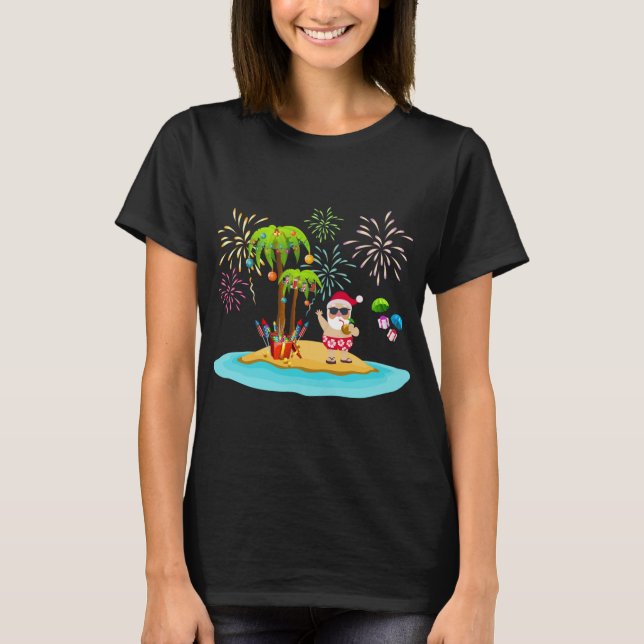 Camiseta Navidades decorados Palm Tree Tropical Xmas Coconu (Anverso)