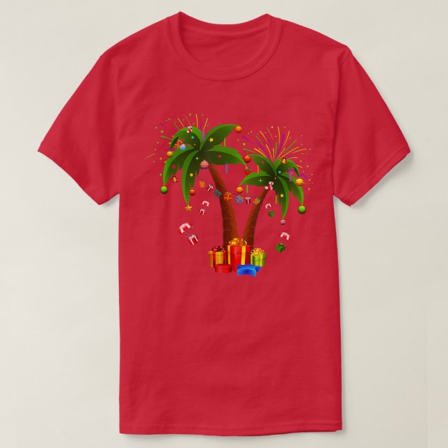 Camiseta Navidades decorados Palm Tree Tropical Xmas Coconu (Diseño del anverso)