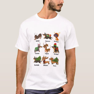 Camiseta Navidades Deer Dachshund Personalizado Perro Nombr