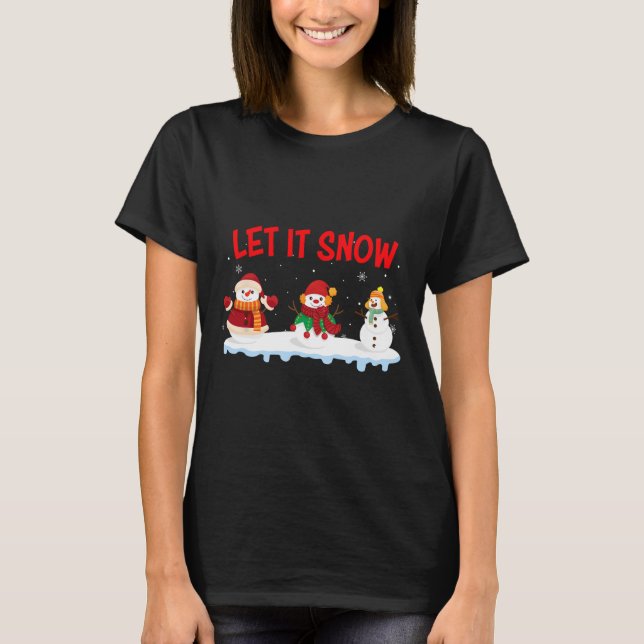 Camiseta Navidades Dejan Que Nieva Nochebuena De Invierno P (Anverso)