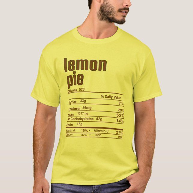 Camiseta Navidades del Acción de Gracias Lemon Pie Nutrició (Anverso)