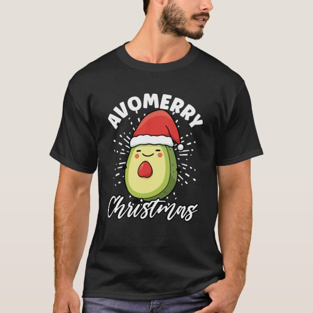 Camiseta Navidades del aguacate Vegan Santa Claus Guacamole (Anverso)